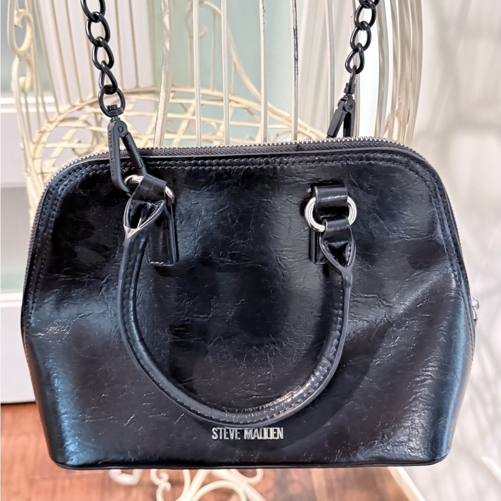 Steve Madden Glossy Black Women's Bag